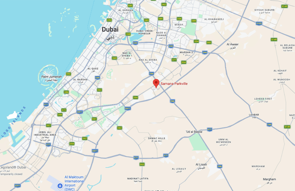 SAMANA Parkville location map